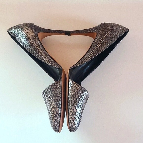 Rebecca Minkoff " Brie" D'orsay pumps, Charcoal snake print Size 10 - Picture 6 of 13
